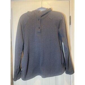 Columbia Hoodie Women’s Gray Herringbone Fleece 1/4 Snap Pullover Warm Soft
